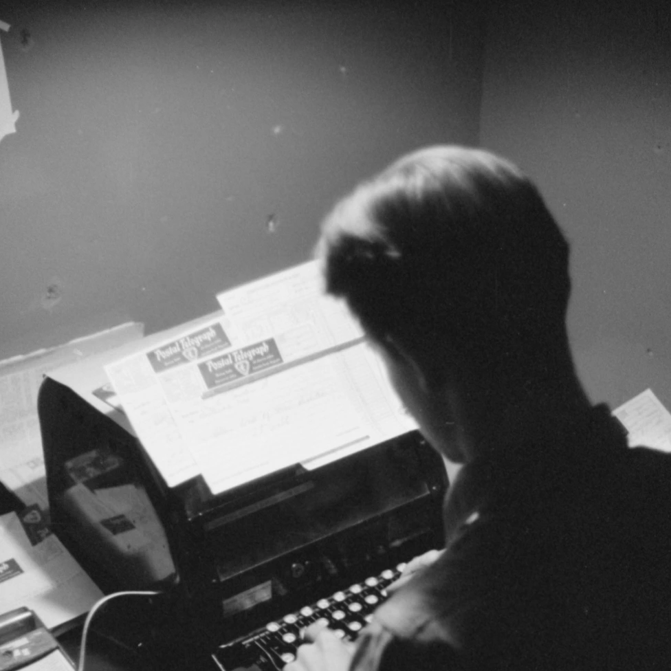 Museum Field Notes Picture of a person typing on a typewriter.